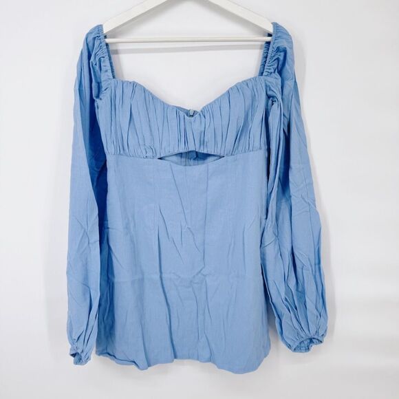 RUMER Camille Mini Dress Blue Medium NWT - Picture 3 of 10